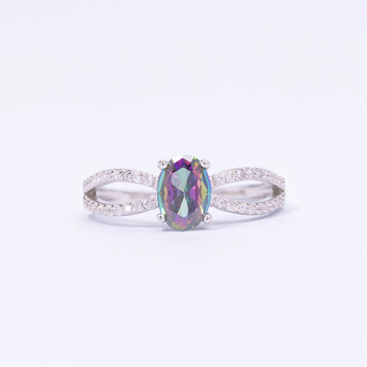 Multi CZ Silver Ring