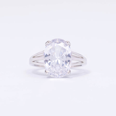 Clear CZ Silver Ring